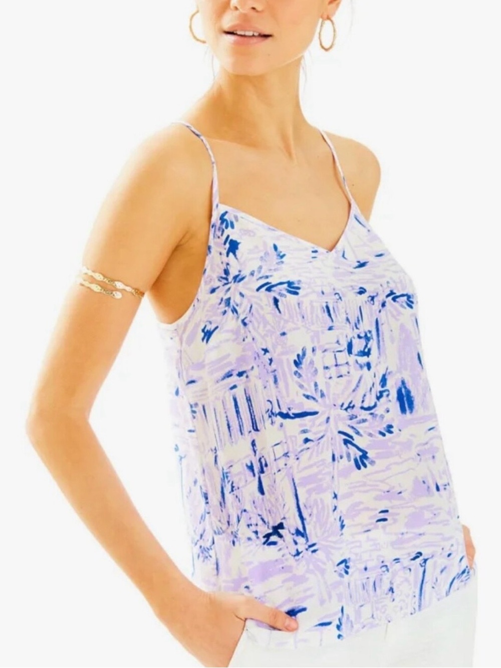 Lilly Pulitzer Dusk Silk Racerback Top in Rock the Dock